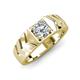 4 - Darius 1.10 ct Lab Grown Diamond V Pattern Solitaire Men Band (6 mm) 