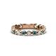 1 - Ashlyn 2.30 mm London Blue Topaz and Diamond 3/4 Eternity Band 