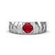 1 - Darius 0.95 ct Ruby V Pattern Solitaire Men Band (6 mm) 