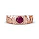 1 - Darius 1.00 ct Rhodolite Garnet V Pattern Solitaire Men Band (6 mm) 