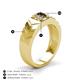 3 - Darius 1.00 ct Smoky Quartz V Pattern Solitaire Men Band (6 mm) 