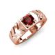 4 - Darius 1.05 ct Red Garnet V Pattern Solitaire Men Band (6 mm) 
