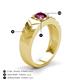 3 - Darius 1.00 ct Rhodolite Garnet V Pattern Solitaire Men Band (6 mm) 