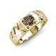 4 - Darius 1.00 ct Smoky Quartz V Pattern Solitaire Men Band (6 mm) 