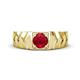 1 - Darius 0.95 ct Ruby V Pattern Solitaire Men Band (6 mm) 