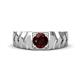 1 - Darius 1.05 ct Red Garnet V Pattern Solitaire Men Band (6 mm) 