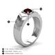 3 - Darius 1.05 ct Red Garnet V Pattern Solitaire Men Band (6 mm) 
