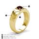 3 - Darius 1.05 ct Red Garnet V Pattern Solitaire Men Band (6 mm) 