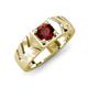 4 - Darius 1.05 ct Red Garnet V Pattern Solitaire Men Band (6 mm) 
