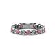 1 - Ashlyn 2.30 mm Rhodolite Garnet and Diamond 3/4 Eternity Band 