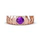 1 - Darius 0.87 ct Amethyst V Pattern Solitaire Men Band (6 mm) 