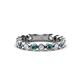 1 - Ashlyn 2.30 mm London Blue Topaz and Diamond 3/4 Eternity Band 
