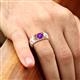 2 - Darius 0.87 ct Amethyst V Pattern Solitaire Men Band (6 mm) 