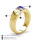 3 - Darius 0.92 ct Tanzanite V Pattern Solitaire Men Band (6 mm) 
