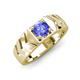 4 - Darius 0.92 ct Tanzanite V Pattern Solitaire Men Band (6 mm) 