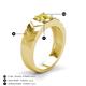 3 - Darius 0.80 ct Yellow Diamond V Pattern Solitaire Men Band (6 mm) 