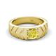 5 - Darius 0.80 ct Yellow Diamond V Pattern Solitaire Men Band (6 mm) 