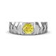 1 - Darius 0.80 ct Yellow Diamond V Pattern Solitaire Men Band (6 mm) 