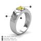 3 - Darius 0.80 ct Yellow Diamond V Pattern Solitaire Men Band (6 mm) 