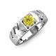 4 - Darius 0.80 ct Yellow Diamond V Pattern Solitaire Men Band (6 mm) 