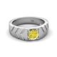 5 - Darius 0.80 ct Yellow Diamond V Pattern Solitaire Men Band (6 mm) 
