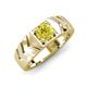 4 - Darius 0.80 ct Yellow Diamond V Pattern Solitaire Men Band (6 mm) 