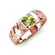 4 - Darius 1.10 ct Peridot V Pattern Solitaire Men Band (6 mm) 
