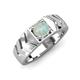4 - Darius 0.66 ct Opal V Pattern Solitaire Men Band (6 mm) 