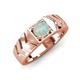 4 - Darius 0.66 ct Opal V Pattern Solitaire Men Band (6 mm) 
