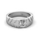 5 - Darius 1.10 ct Lab Grown Diamond V Pattern Solitaire Men Band (6 mm) 