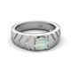 5 - Darius 0.66 ct Opal V Pattern Solitaire Men Band (6 mm) 
