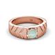 5 - Darius 0.66 ct Opal V Pattern Solitaire Men Band (6 mm) 