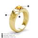3 - Darius 0.87 ct Citrine V Pattern Solitaire Men Band (6 mm) 