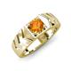 4 - Darius 0.87 ct Citrine V Pattern Solitaire Men Band (6 mm) 