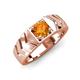 4 - Darius 0.87 ct Citrine V Pattern Solitaire Men Band (6 mm) 