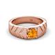 5 - Darius 0.87 ct Citrine V Pattern Solitaire Men Band (6 mm) 
