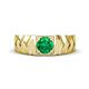 1 - Darius 0.80 ct Emerald V Pattern Solitaire Men Band (6 mm) 