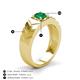3 - Darius 0.80 ct Emerald V Pattern Solitaire Men Band (6 mm) 