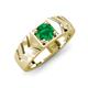 4 - Darius 0.80 ct Emerald V Pattern Solitaire Men Band (6 mm) 