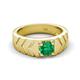 5 - Darius 0.80 ct Emerald V Pattern Solitaire Men Band (6 mm) 