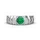 1 - Darius 0.80 ct Emerald V Pattern Solitaire Men Band (6 mm) 