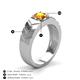 3 - Darius 0.87 ct Citrine V Pattern Solitaire Men Band (6 mm) 