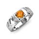 4 - Darius 0.87 ct Citrine V Pattern Solitaire Men Band (6 mm) 