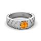 5 - Darius 0.87 ct Citrine V Pattern Solitaire Men Band (6 mm) 