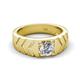 5 - Darius 1.00 ct Diamond V Pattern Solitaire Men Band (6 mm) 