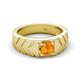 5 - Darius 0.87 ct Citrine V Pattern Solitaire Men Band (6 mm) 
