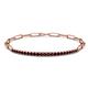 1 - Lily 1.15 ctw Red Garnet Paperclip Links Tennis  Bracelet 