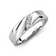 5 - Amani Diamond Angled Brushed and Polished Finish Men Three Stone Wedding Band (6 mm) 