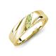 4 - Amani Peridot Angled Brushed and Polished Finish Men Three Stone Wedding Band (6 mm) 