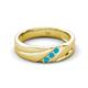 3 - Amani Turquoise Angled Brushed and Polished Finish Men Three Stone Wedding Band (6 mm) 